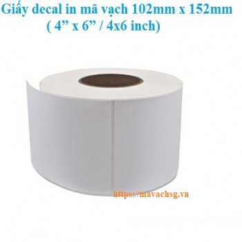Giấy Decal In Mã Vạch 4x6 inch ( 102x152 mm )