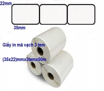Giấy decal in mã vạch 3 tem cho siêu thị